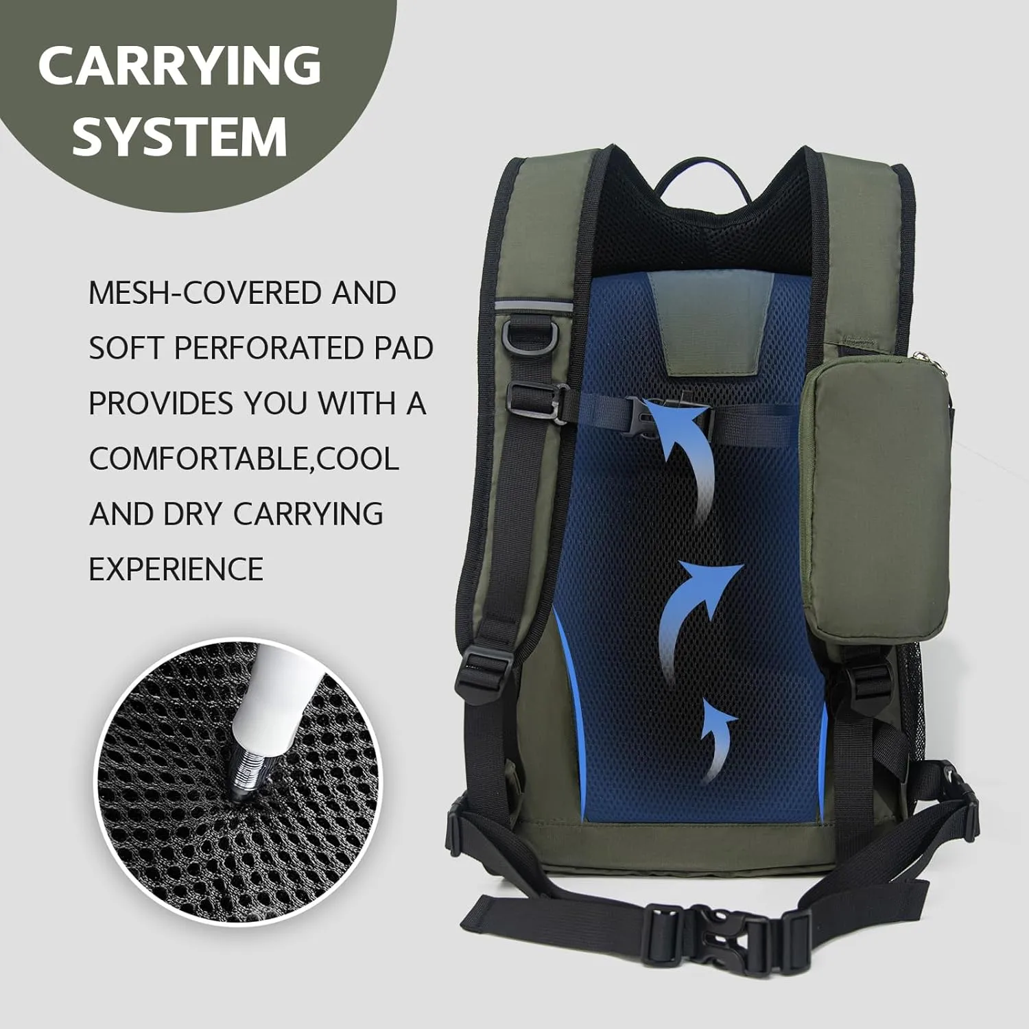 Small Hiking Backpack, 20L Lightweight Travel Backpack with Phone Pocket, Hiking Daypack for Women Men (Olive green)