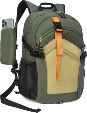 Small Hiking Backpack, 20L Lightweight Travel Backpack with Phone Pocket, Hiking Daypack for Women Men (Olive green)