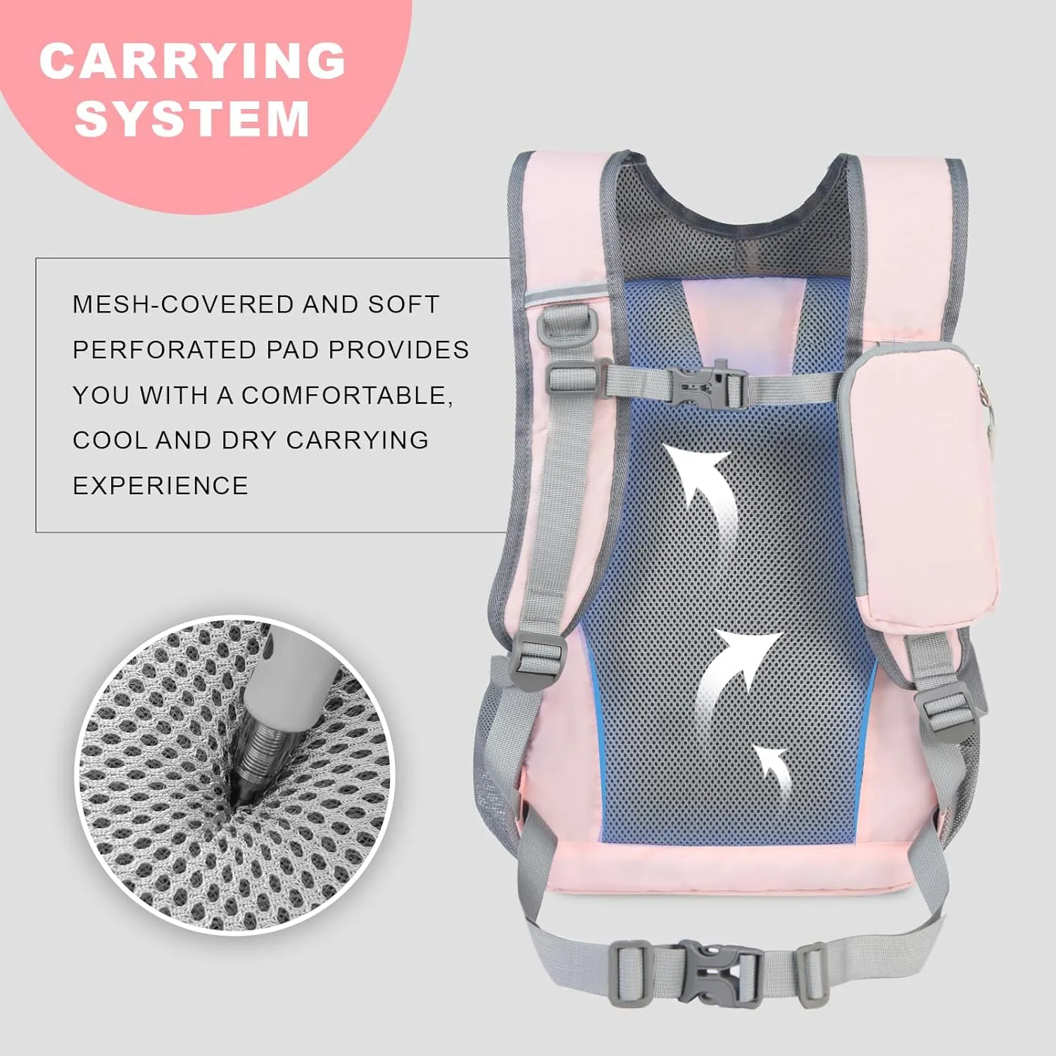 Small Hiking Backpack, 20L Lightweight Travel Backpack with Phone Pocket, Hiking Daypack for Women Men (Pink)