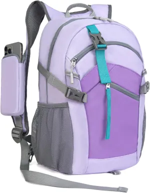 Small Hiking Backpack, 20L Lightweight Travel Backpack with Phone Pocket, Hiking Daypack for Women Men (Purple)