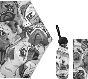 Small Mini Anti-UV Compact Travel Umbrella, 5 Folding Ultra-Light Umbrella, 6 Ribs Pocket Windproof Foldable Vinyl Parasol
