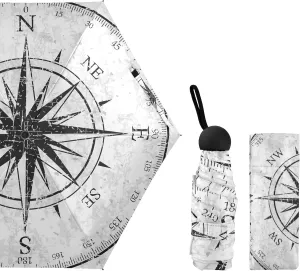 Small Mini Anti-UV Compact Travel Umbrella, 5 Folding Ultra-Light Umbrella, 6 Ribs Pocket Windproof Foldable Vinyl Parasol
