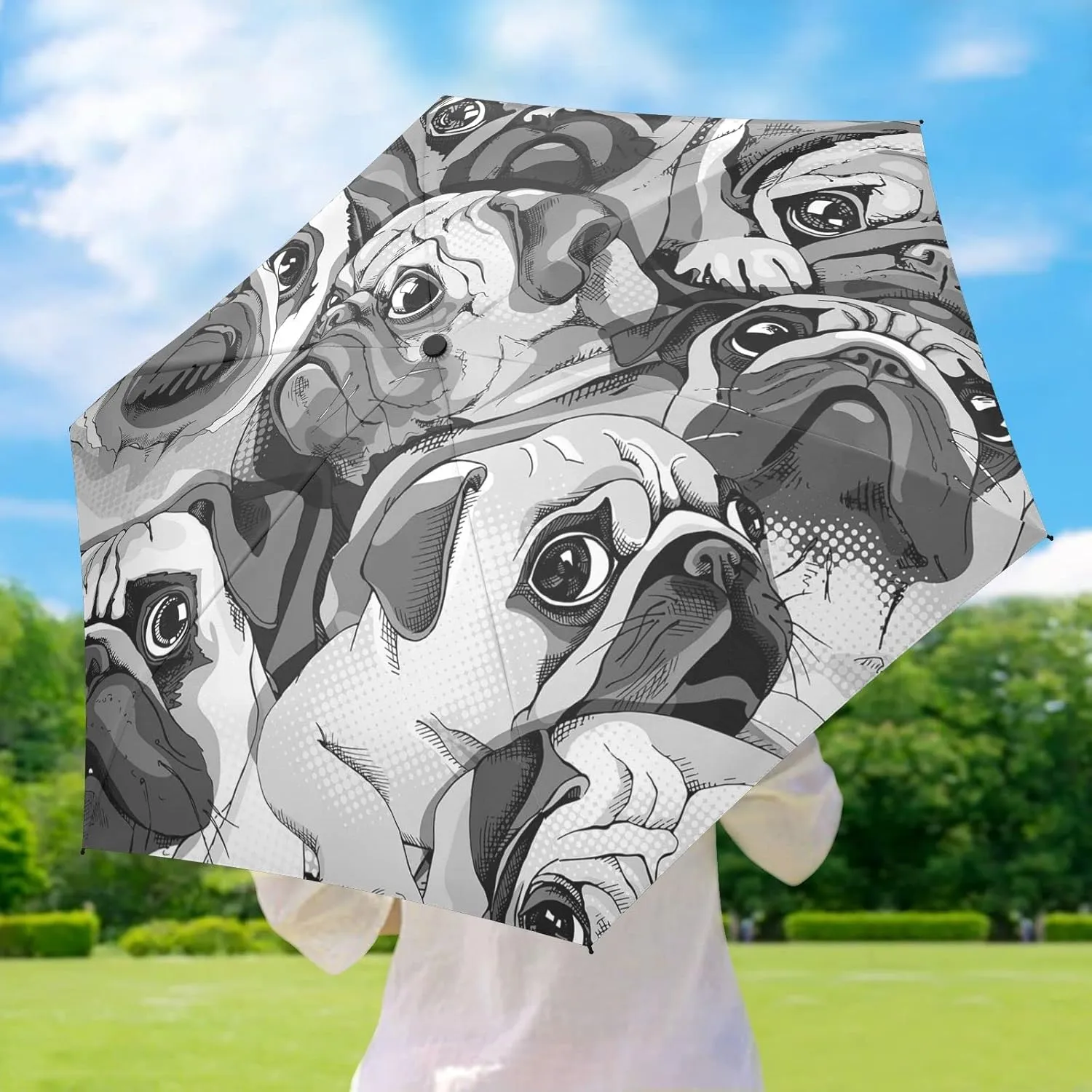 Small Mini Anti-UV Compact Travel Umbrella, 5 Folding Ultra-Light Umbrella, 6 Ribs Pocket Windproof Foldable Vinyl Parasol