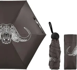 Small Mini Anti-UV Compact Travel Umbrella, 5 Folding Ultra-Light Umbrella, 6 Ribs Pocket Windproof Foldable Vinyl Parasol