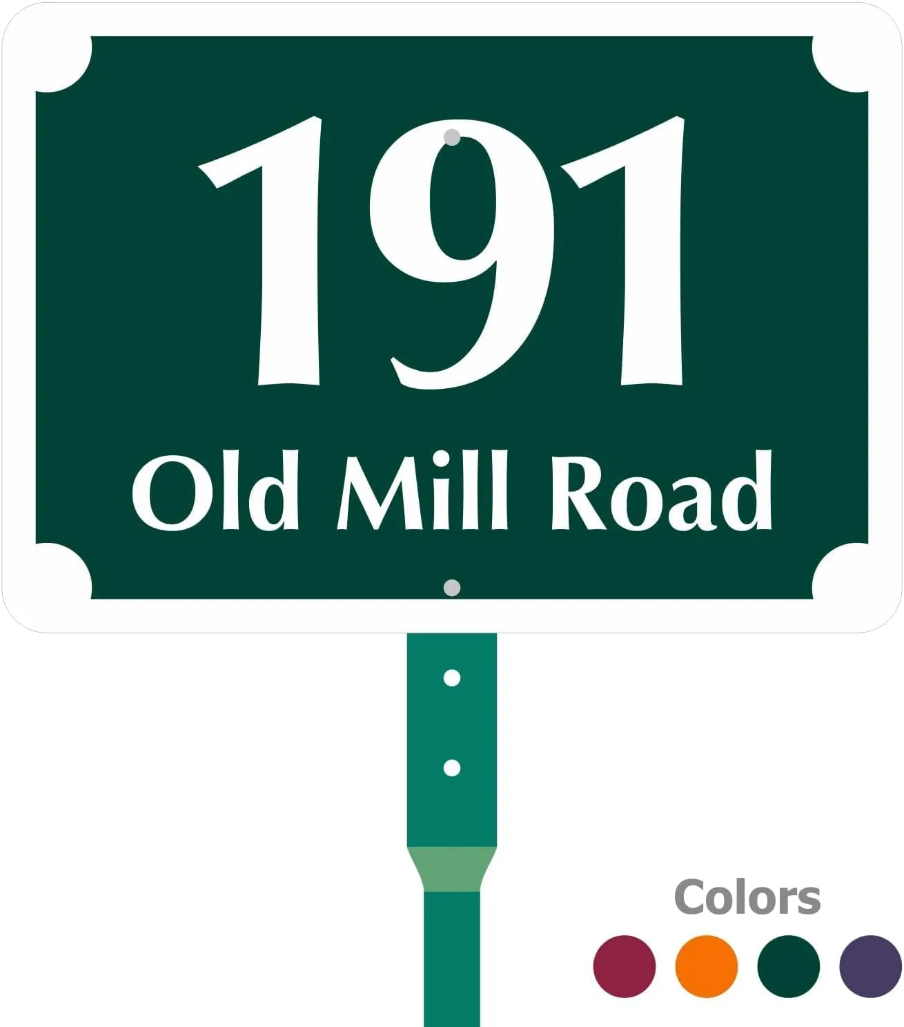 SmartSign 7 x 10 inch Custom House Address Yard Sign with 18 inch Stake (Scallop Design), 40 mil Reflective Rustproof Aluminum With UV-Proof Overcoat, Choose Color, Set of 1, Made in USA