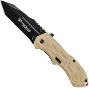 Smith & Wesson Black Ops SWBLOP3TD 7.7in S.S. Assisted Opening Knife with 3.4in Tanto Blade and Aluminum Handle for Tactical, Survival and EDC