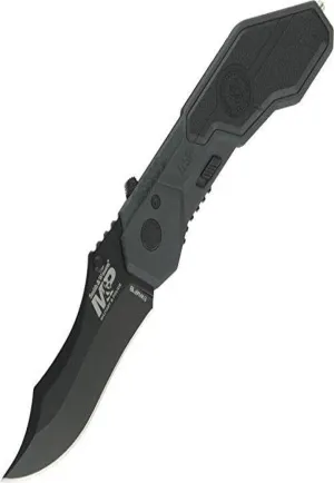 Smith & Wesson M&P SWMP1B 7.1in High Carbon S.S. Folding Knife with 2.9in Clip Point Blade and Aluminum Handle for Tactical, Survival and EDC