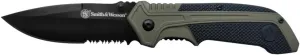 Smith & Wesson Nylon Black 6in High Carbon S.S. Folding Knife with 2.75in Tanto Point Blade and Glassfilled Nylon Handle for Outdoor Survival, Camping and EDC