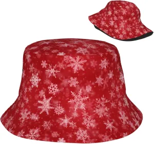 Snowflakes Bucket Hats for Women Summer Sun Beach Travel Outdoor Fishing Cap Men Bucket Hat