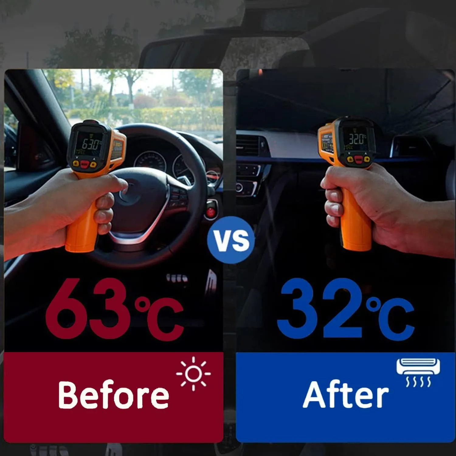 Socira Leopard Print Car Windshield Sunshade Umbrella, 57" x 30", Blocks UV Rays, Keeps Car Cool, Foldable, Compatible with Most Cars, Trucks, SUVs