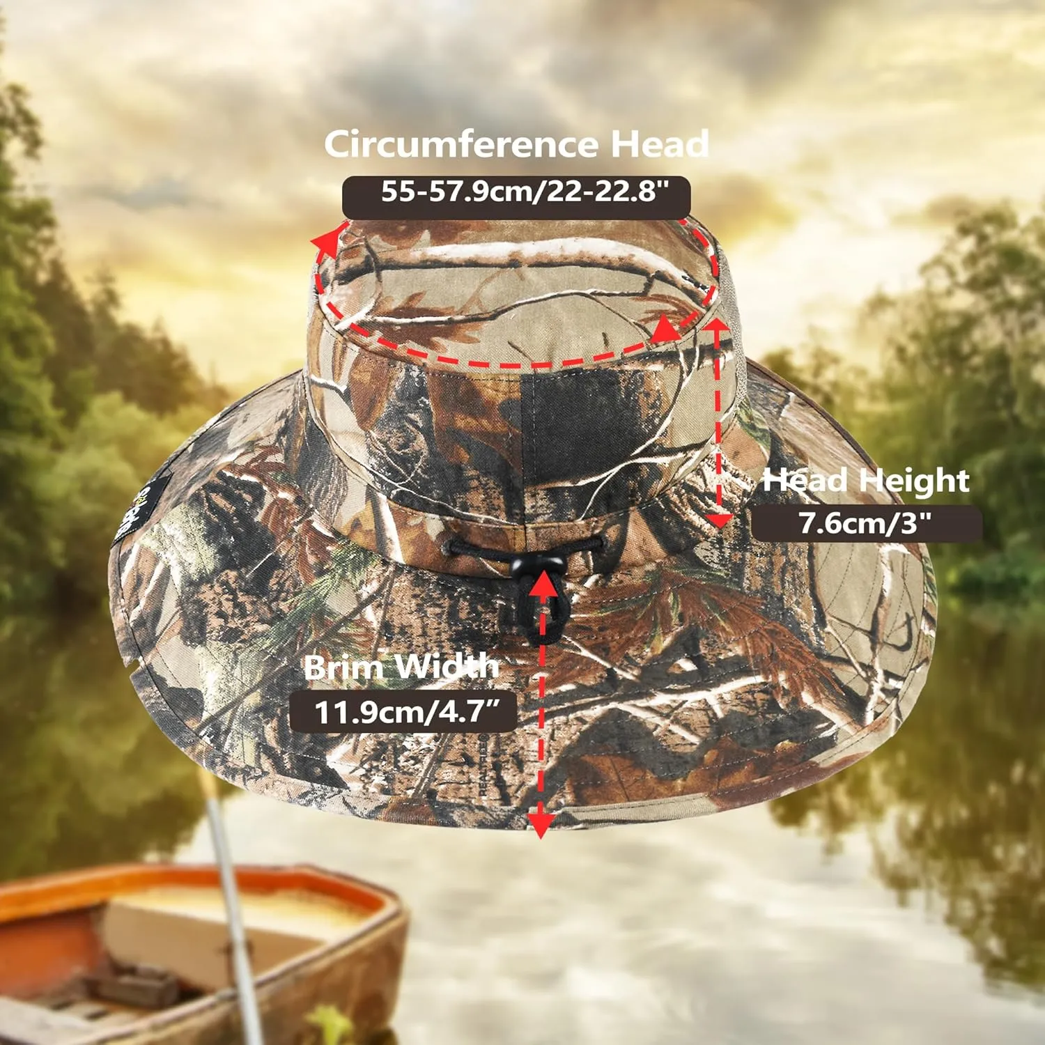 Solaris Mossy Oak Hunting Hat, UPF 50  Sun Protection Packable Camo Hat for Women Men, Thick Material Suitable for Fall Winter Outdoors Safari Activity