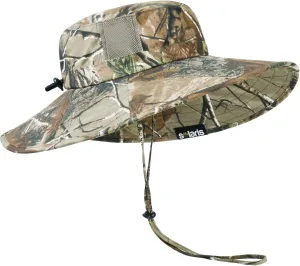 Solaris Mossy Oak Hunting Hat, UPF 50  Sun Protection Packable Camo Hat for Women Men, Thick Material Suitable for Fall Winter Outdoors Safari Activity