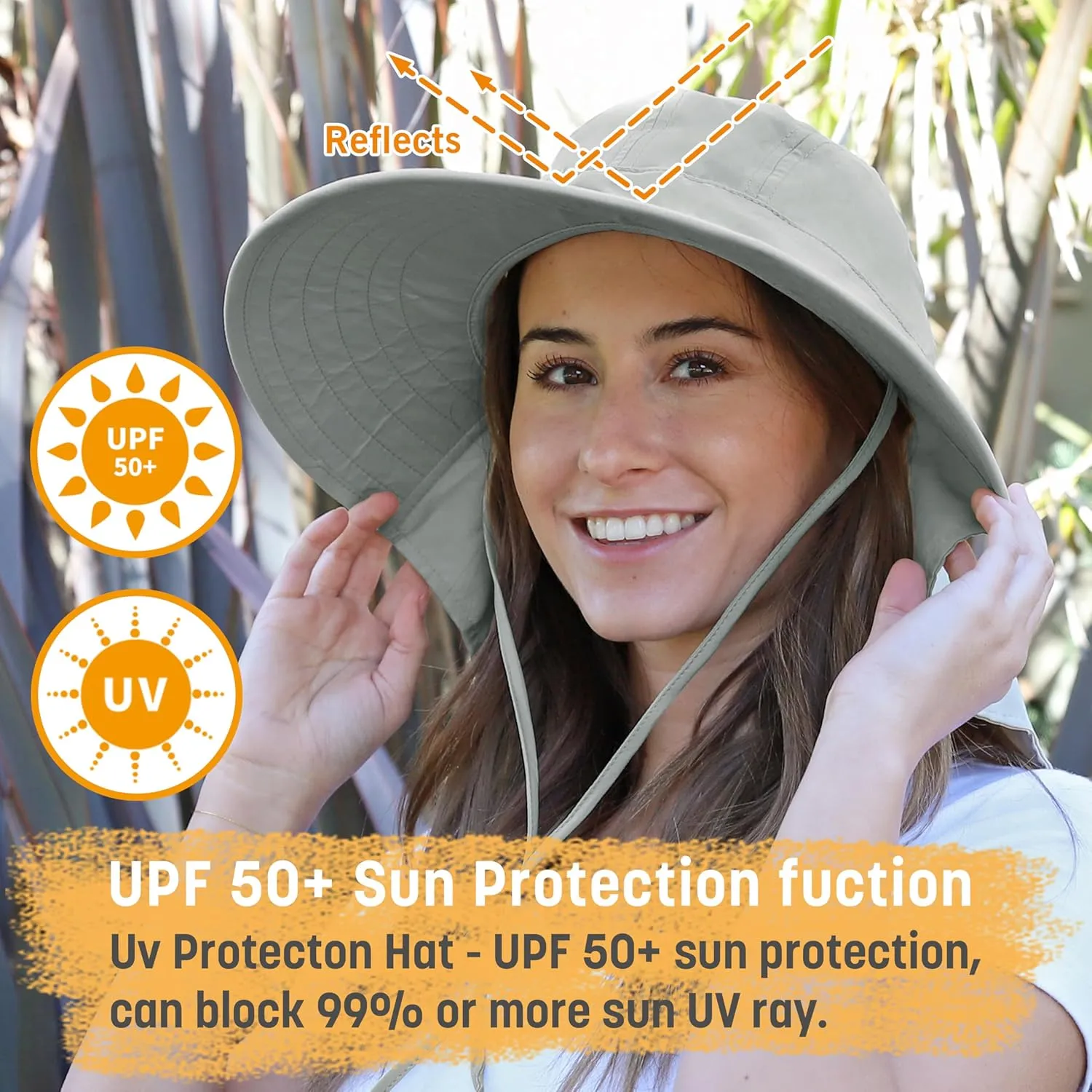 Solaris UPF 50  Wide Brim Sun Hat for Women - Small Size Packable Lightweight, Floral Scarf Cooling Hat with Neck Flap for Beach, Gardening, Travel, Hiking & Outdoor Activities