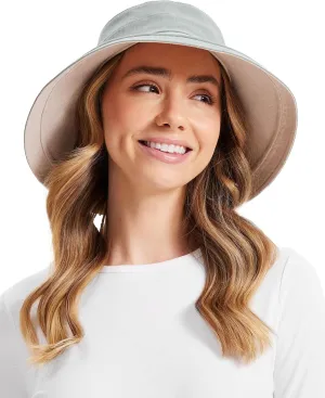 Solbari Women's Holiday Sun Hat UPF 50 , Packable Breathable with Wide Brim, Adjustable Fit, UV Protection for Travel & Beach