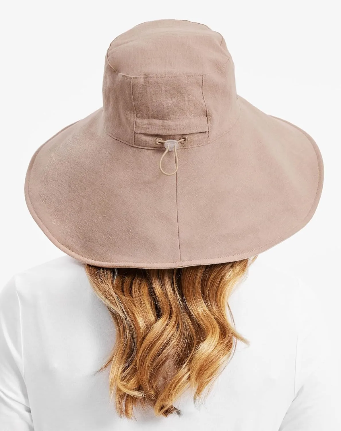 Solbari Women’s Ultra-Wide Cotton Linen Sun Hat UPF 50 , Packable, Adjustable with Ponytail Hole for Travel, Beach & Outdoors