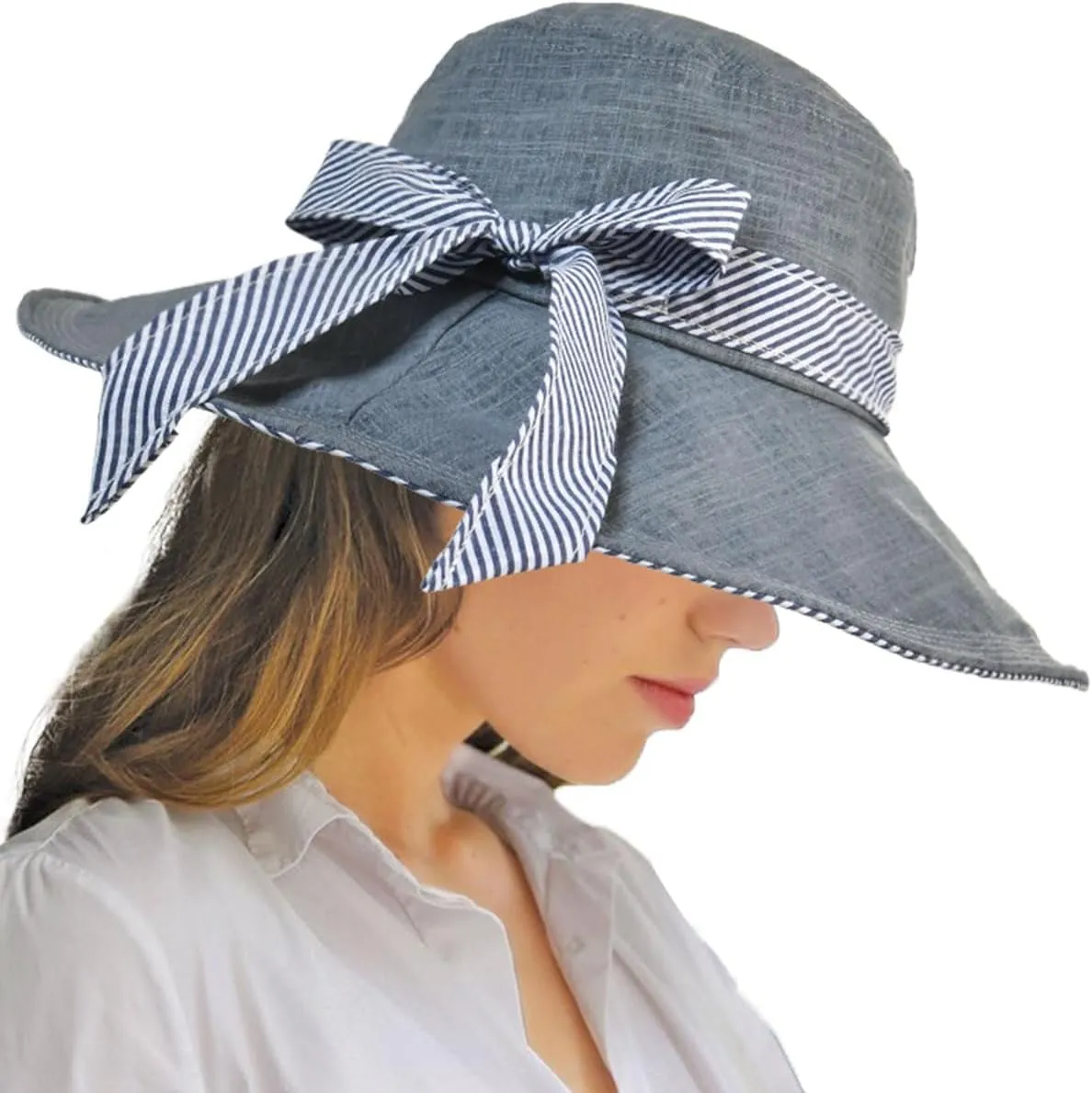 SOMALER Sun Hats for Women Roll-up Wide Brim Summer Beach Hat Foldable Floppy Cotton Hat