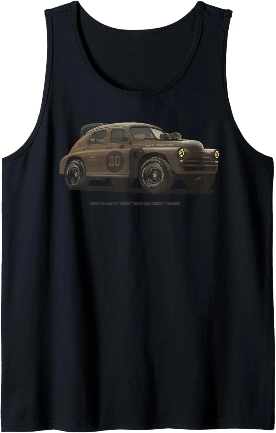 Soviet Racecar Pobeda Gaz 20 Trophy SOVI8 Soviet Auto Racing Tank Top