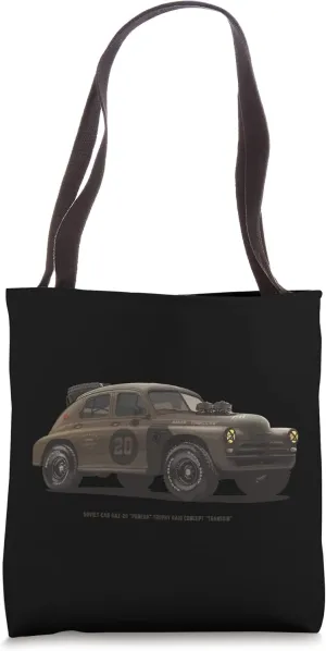 Soviet Racecar Pobeda Gaz 20 Trophy SOVI8 Soviet Auto Racing Tote Bag