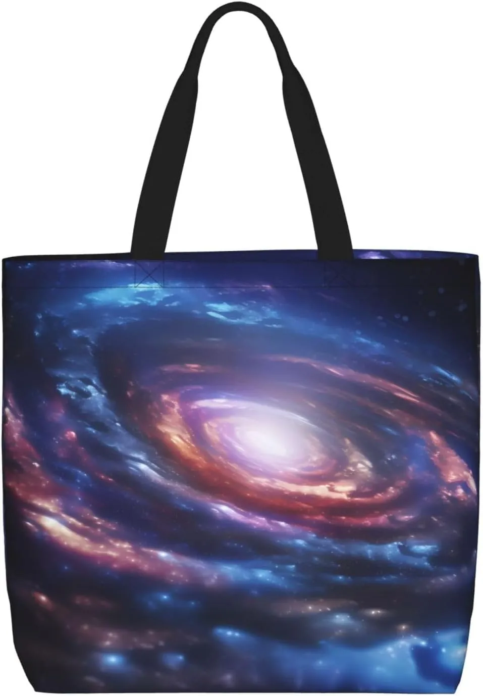 (Space Spiral Cosmic Energy) Large Reusable Tote Bag For Women Foldable Washable Shoulder Bag For Shopping Beach Travel Gym Work Stylish Gift Bag