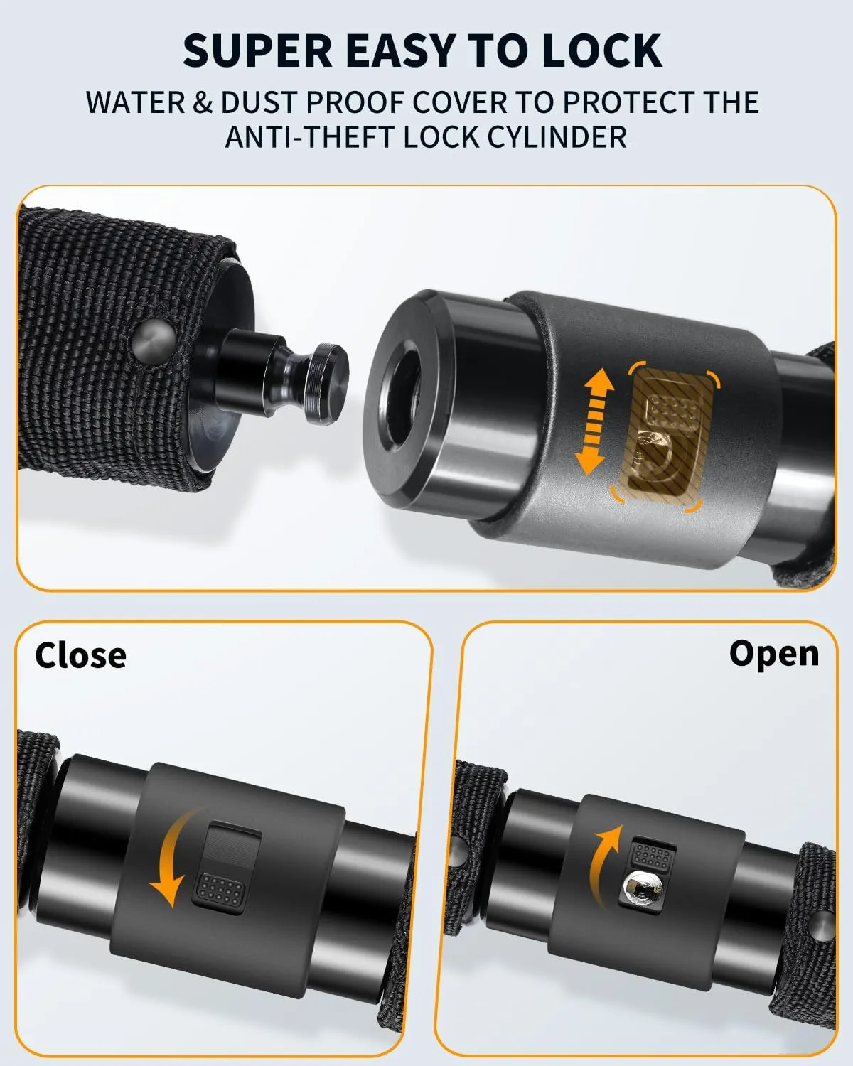 Sportneer Bike Lock: 8mm Thick High Security Anti Theft Bike Chain Lock with 2 Keys- 3.2/4ft Long Heavy Duty Anti-Cut Bicycle Lock for Bike, Motorcycle, Bicycle, Door, Gate, Fence, Grill