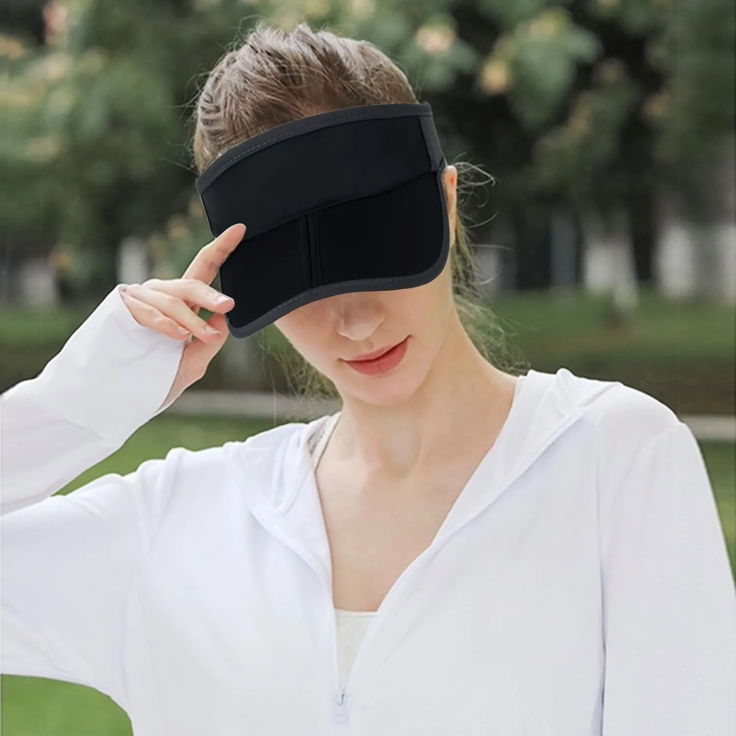 Sports Sun Visor Hats Men Women Foldable Brim Lightweight Packable Adjustable Visor Caps Running Golf Tennis