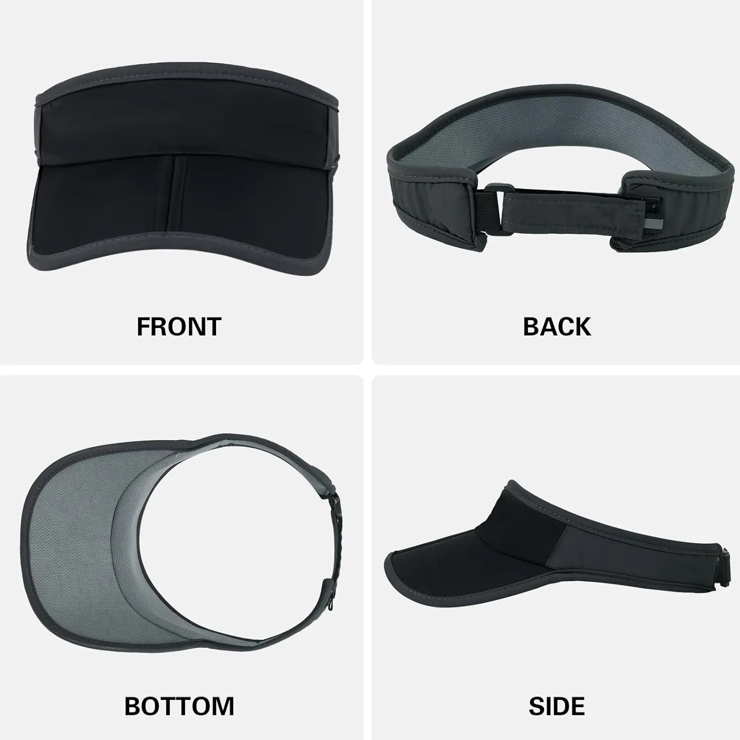 Sports Sun Visor Hats Men Women Foldable Brim Lightweight Packable Adjustable Visor Caps Running Golf Tennis