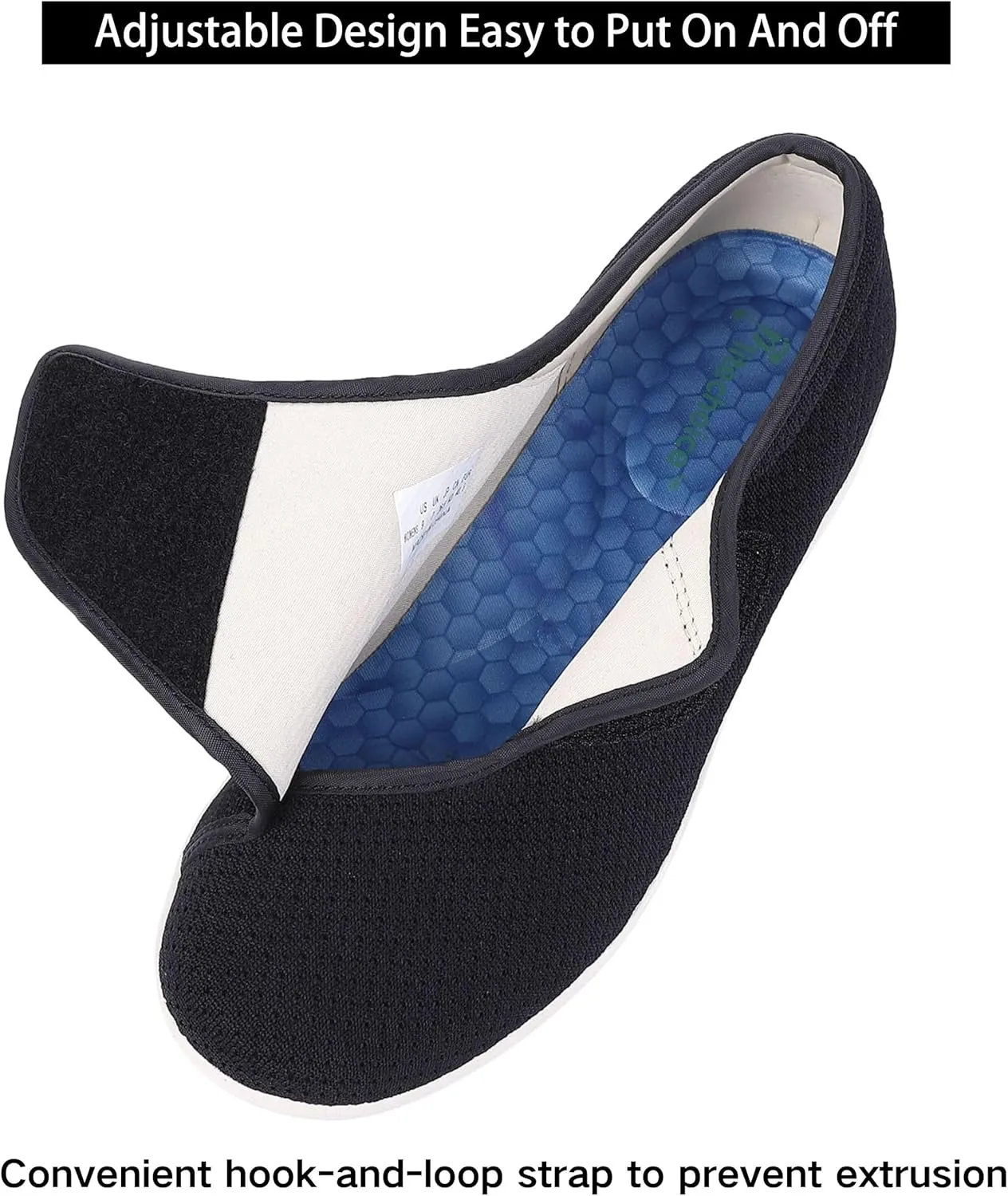 SPR&JOY Diabetic Shoes for Women, Women's Wide Width Elderly Shoes, Adjustable Closure Lightweight Breathable, Swollen Feet Walking Edema Sneakers