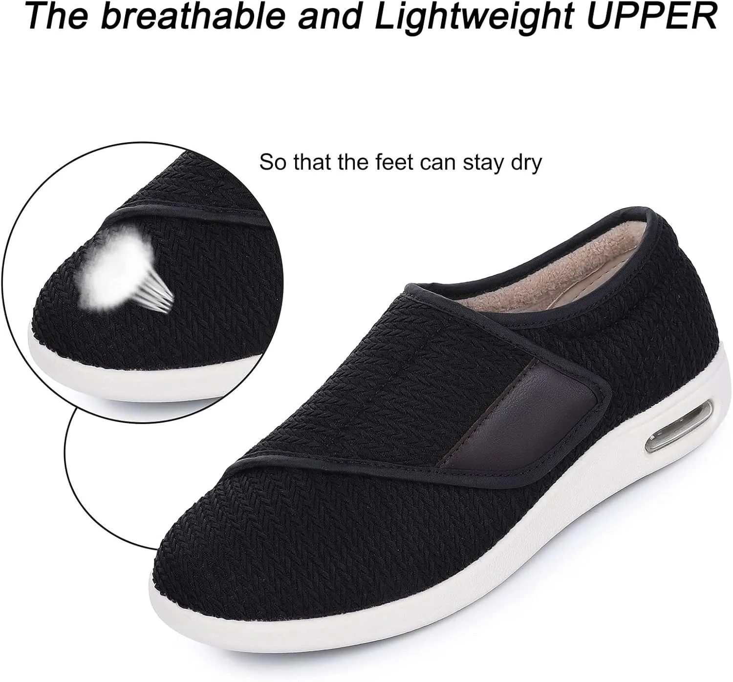 SPR&JOY Diabetic Shoes for Women, Women's Wide Width Elderly Shoes, Adjustable Closure Lightweight Breathable, Swollen Feet Walking Edema Sneakers