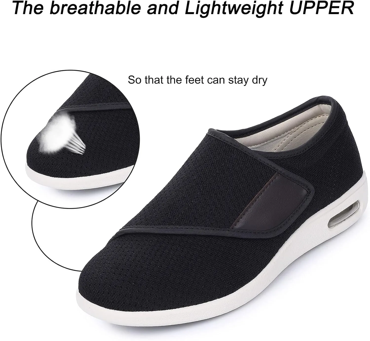 SPR&JOY Diabetic Shoes for Women, Women's Wide Width Elderly Shoes, Adjustable Closure Lightweight Breathable, Swollen Feet Walking Edema Sneakers