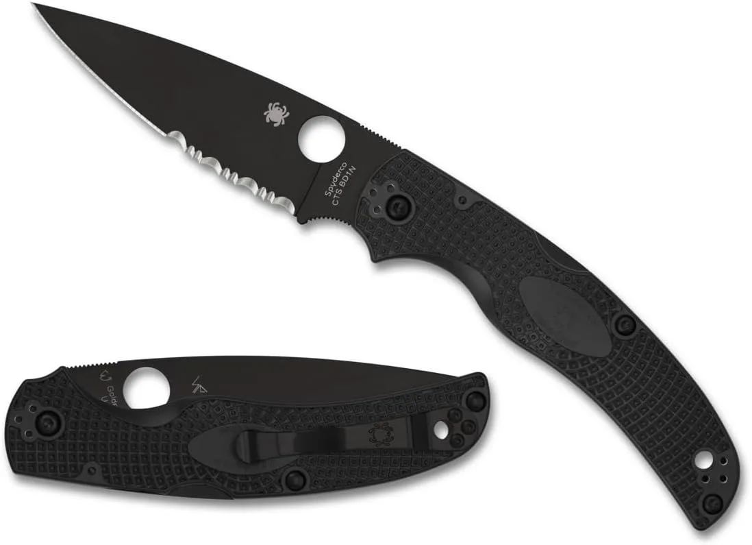 Spyderco Knives Native Chief Lightweight C244PSBBK Serrated Black CTS-BD1N Pocket Knife