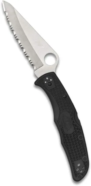 Spyderco Pacific Salt 2 Lightweight Knife with 3.78" Corrosion Resistant H-1 Steel Blade and Black Non-Slip FRN Handle