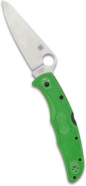 Spyderco Pacific Salt 2 Lightweight Knife with 3.78" LC200N Steel Blade and Green Non-Slip FRN Handle - PlainEdge - C91FPGR2