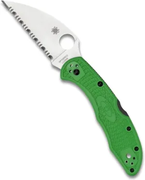 Spyderco Salt 2 Knife with Wharncliffe LC200N Steel Blade and Lightweight FRN Green Handle - SpyderEdge - C88FSWCGR2