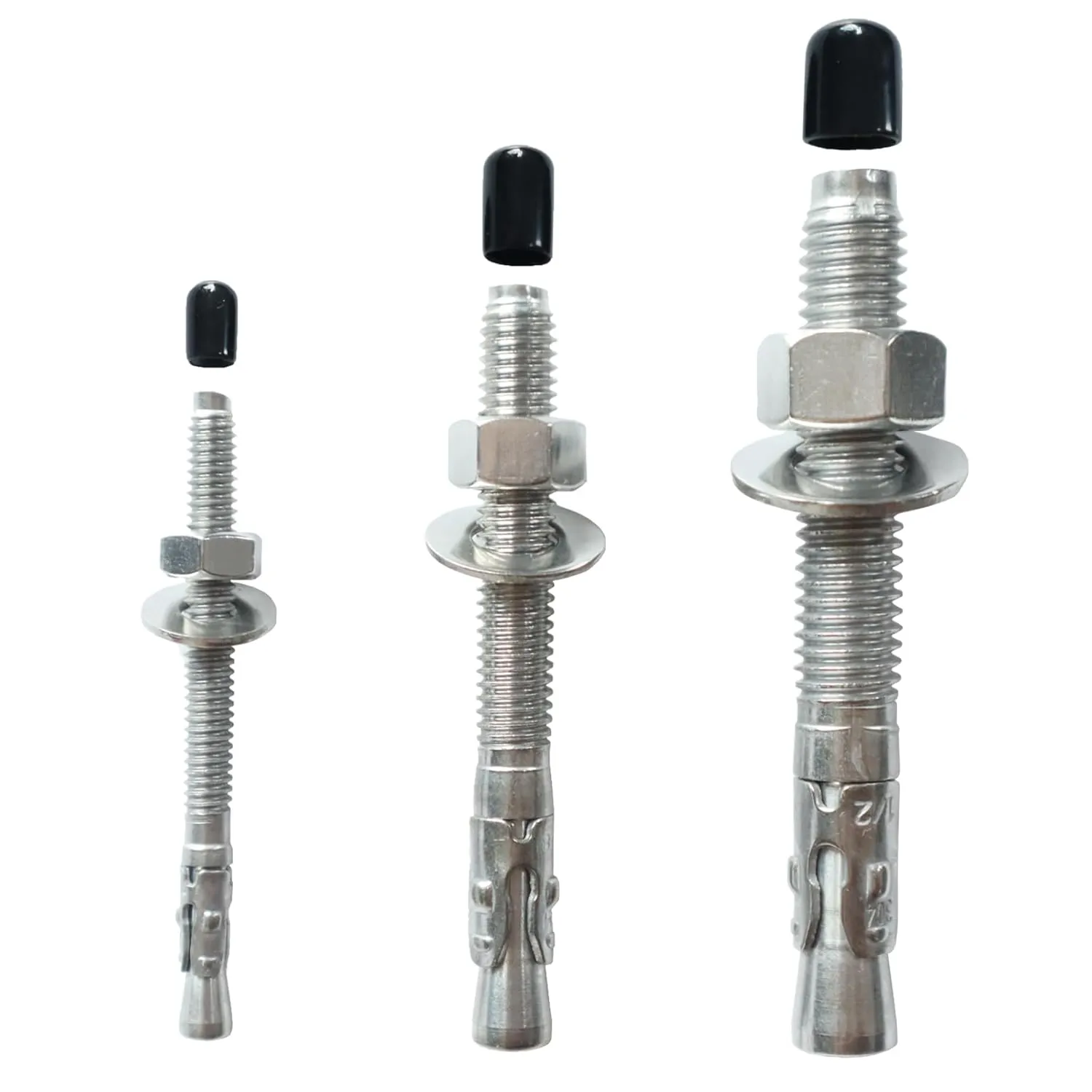 Stainless Steel 304 Concrete Wedge Anchors Heavy Duty Fasteners 1/4in 3/8in 1/2in Set of 24