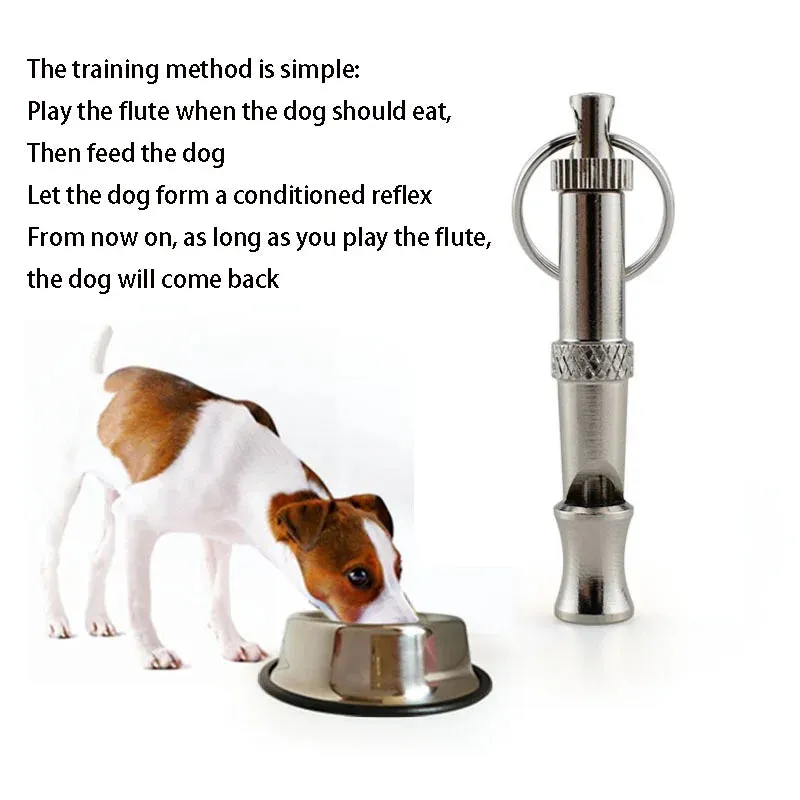 Stainless Steel Dog Whistle Adjustable Anti Bark