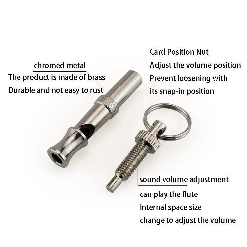 Stainless Steel Dog Whistle Adjustable Anti Bark