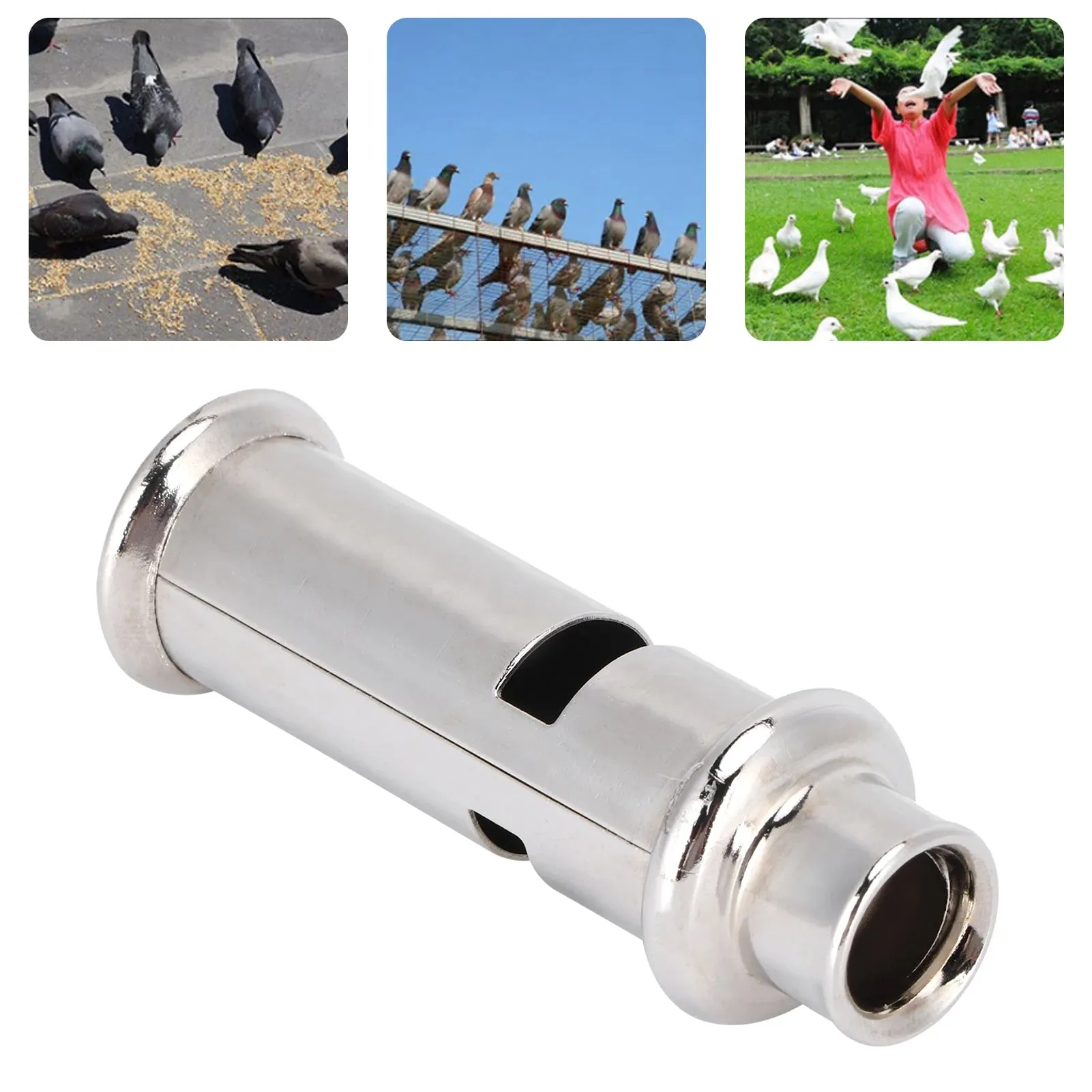 Stainless Steel Ultrasonic Whistle Portable Pigeons Whistle Birds Pet Training Tools