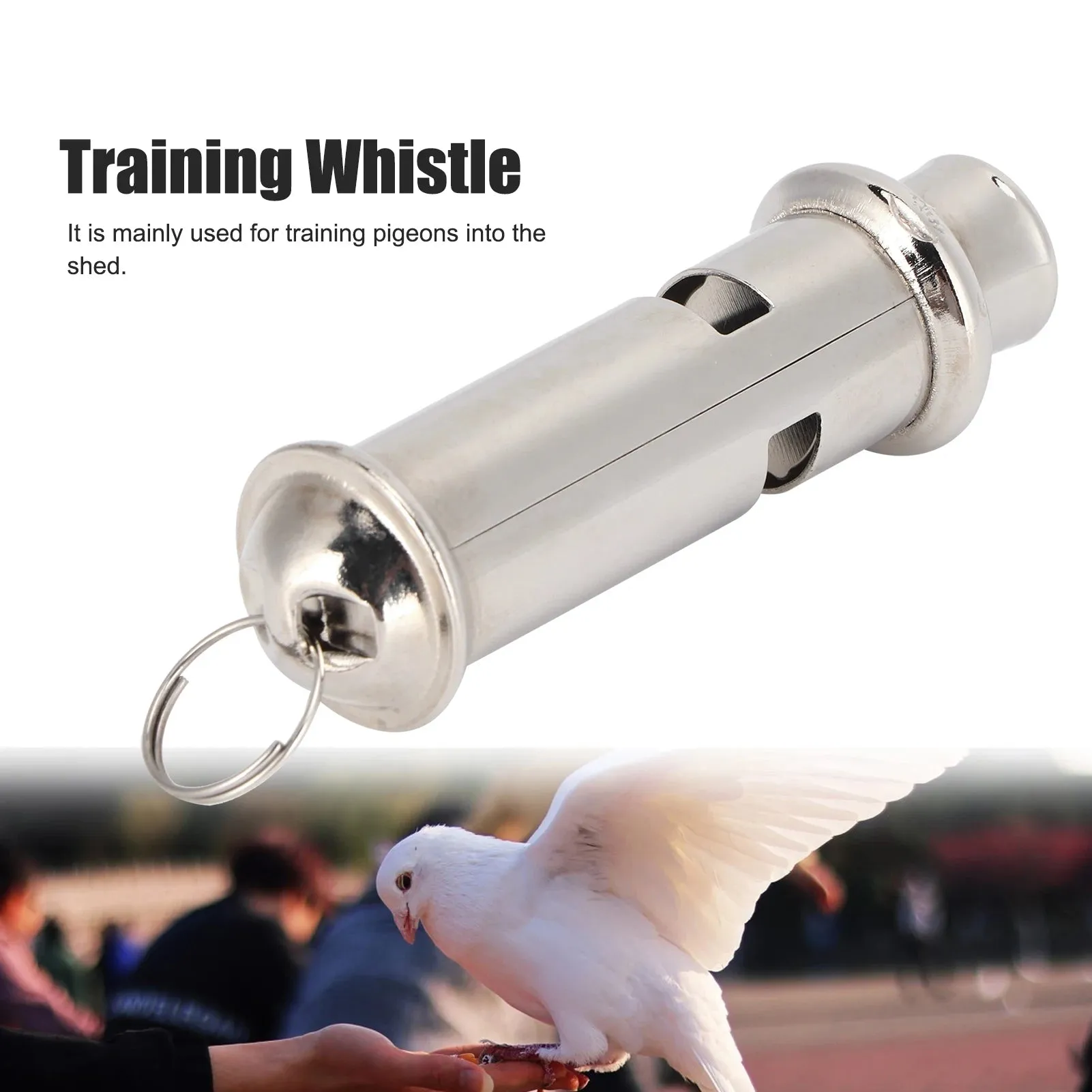 Stainless Steel Ultrasonic Whistle Portable Pigeons Whistle Birds Pet Training Tools
