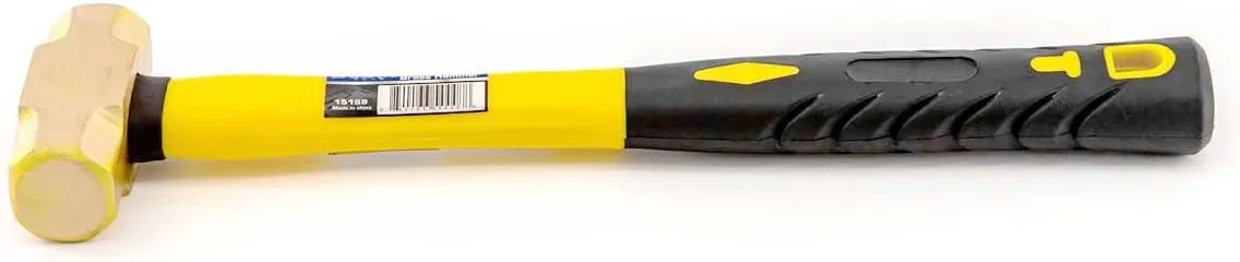 Stark USA 16oz Brass Sledge Hammer (1lb) with Fiberglass Handle, Drilling Hammer, Crack Hammer, Die-Forge, Corrosion Resistant, 12.5" Length