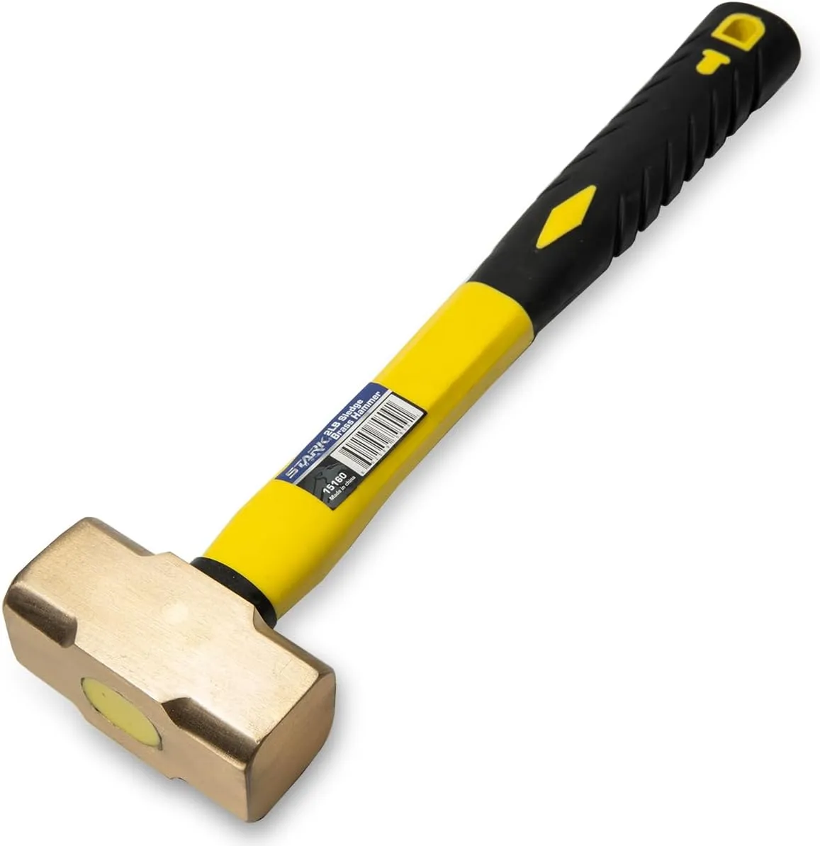 Stark USA 2-Pounds Sledge Hammer 2lbs Brass Head Fiber Glass with Comfortable Handle