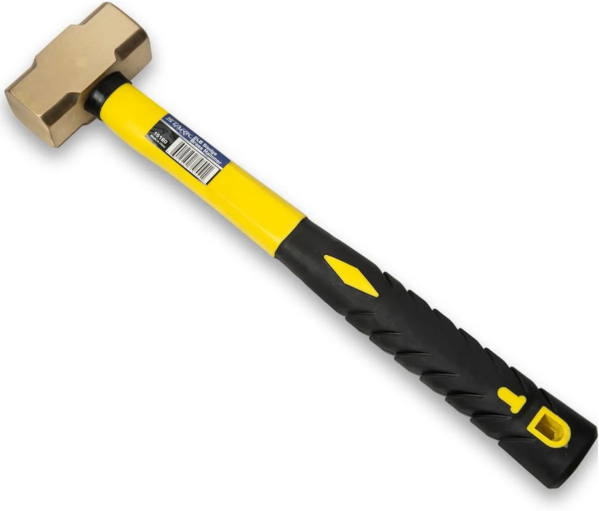 Stark USA 2-Pounds Sledge Hammer 2lbs Brass Head Fiber Glass with Comfortable Handle