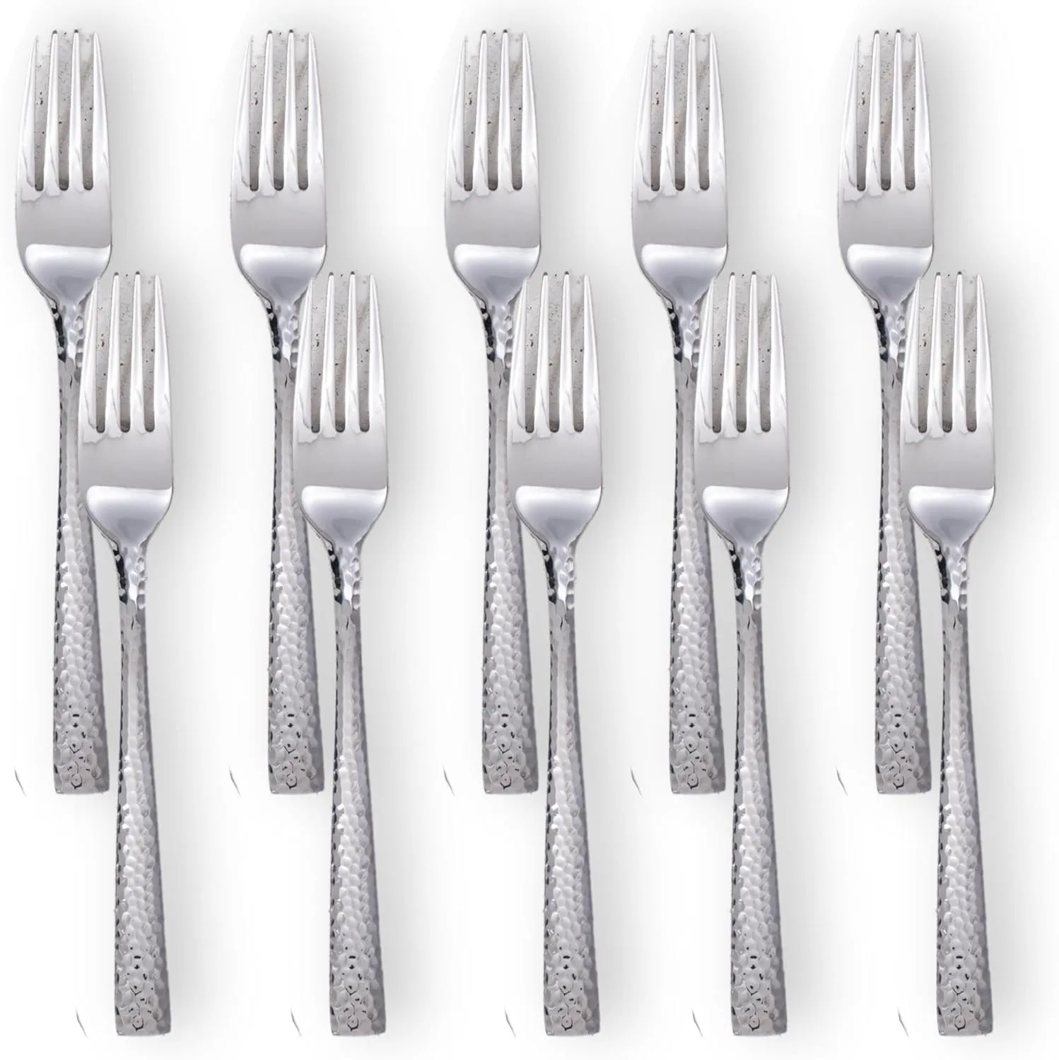 Steelite Varick Malcolm Flatware Silverware, Satin Hammered Texture Modern Handle, 18/10 Stainless Steel Utensils, Silverware for Commercial Foodservice Restaurant Use