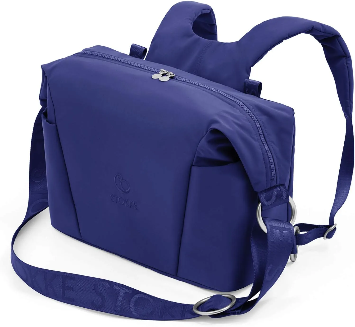 Stokke Xplory X Changing Bag, Royal Blue - Doubles As Shoulder Bag or Backpack - Includes Foldable Changing Mat - UPF 50 , Water Repellent, Easy to Clean