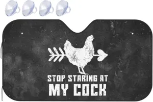 Stop Staring at My Cock Car Windshield Sunshade Foldable Car Windshield Sunshade Blocks Uv Rays Keep Vehicle Cool Medium