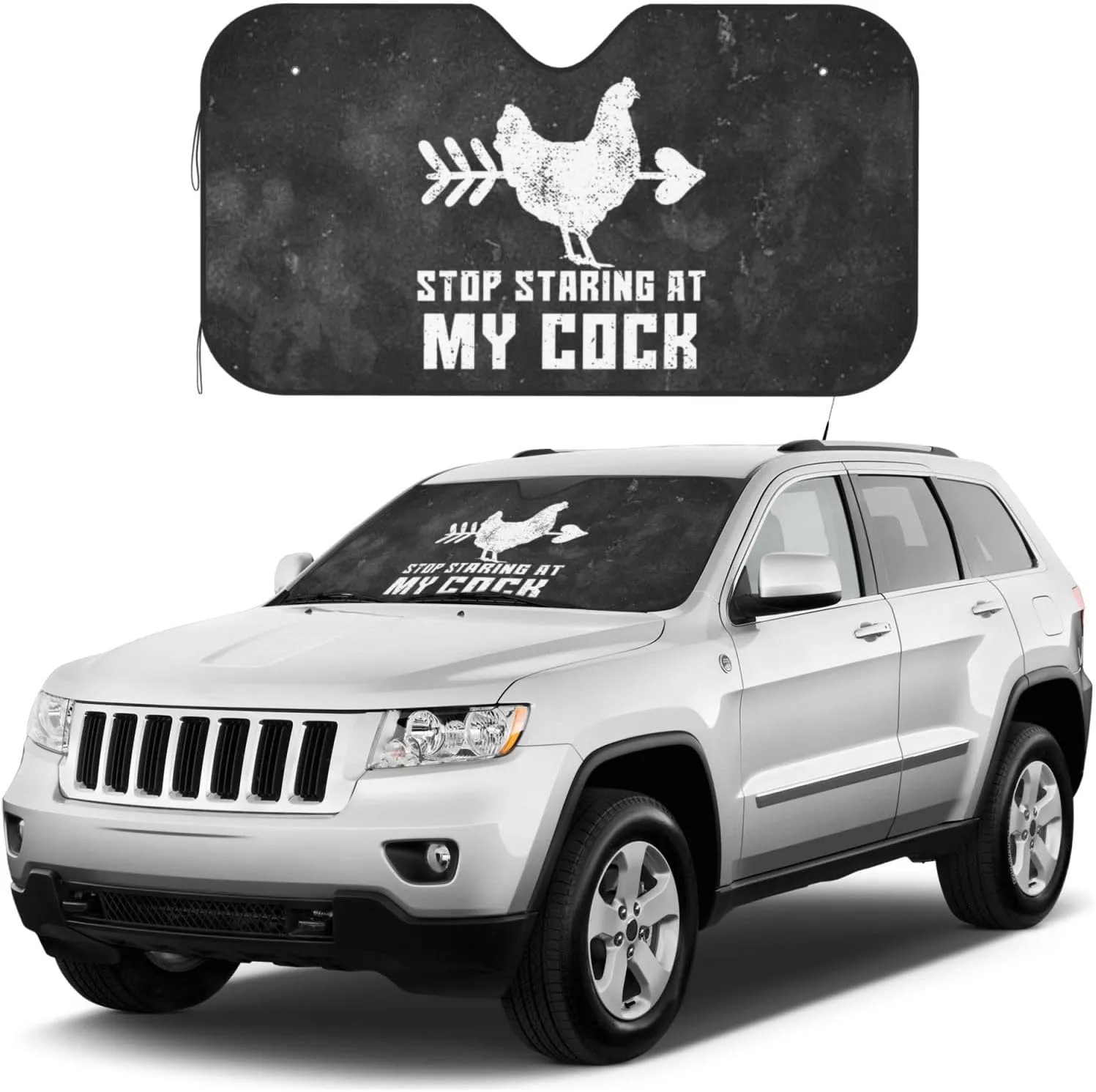 Stop Staring at My Cock Car Windshield Sunshade Foldable Car Windshield Sunshade Blocks Uv Rays Keep Vehicle Cool Medium