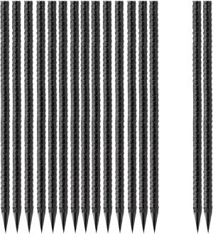 Straight-Rebar-Ground-Stakes 15Inch,Black Coated Straight Ground Anchors with Chisel Point End,Anti-Rust 16Pack Heavy Duty Steel Stakes for Landscape Timbers House Structure Plant Support in Garden