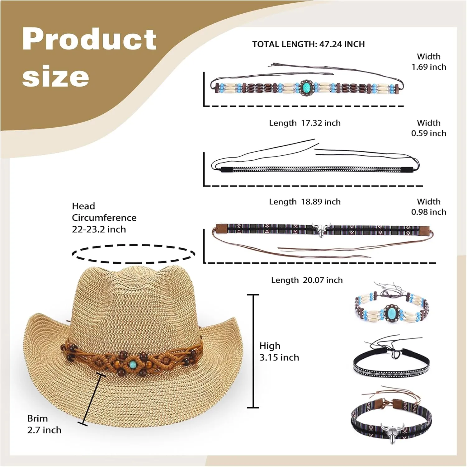 Straw Cowboy Cowgirl Hats for Women Men Summer Beach Sun Hat Packable Foldable Womens Sun Hat Women Straw Hat