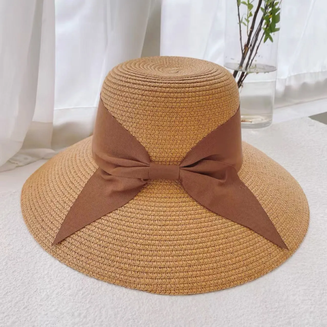 Straw Hat Foldable Beach Sunshade