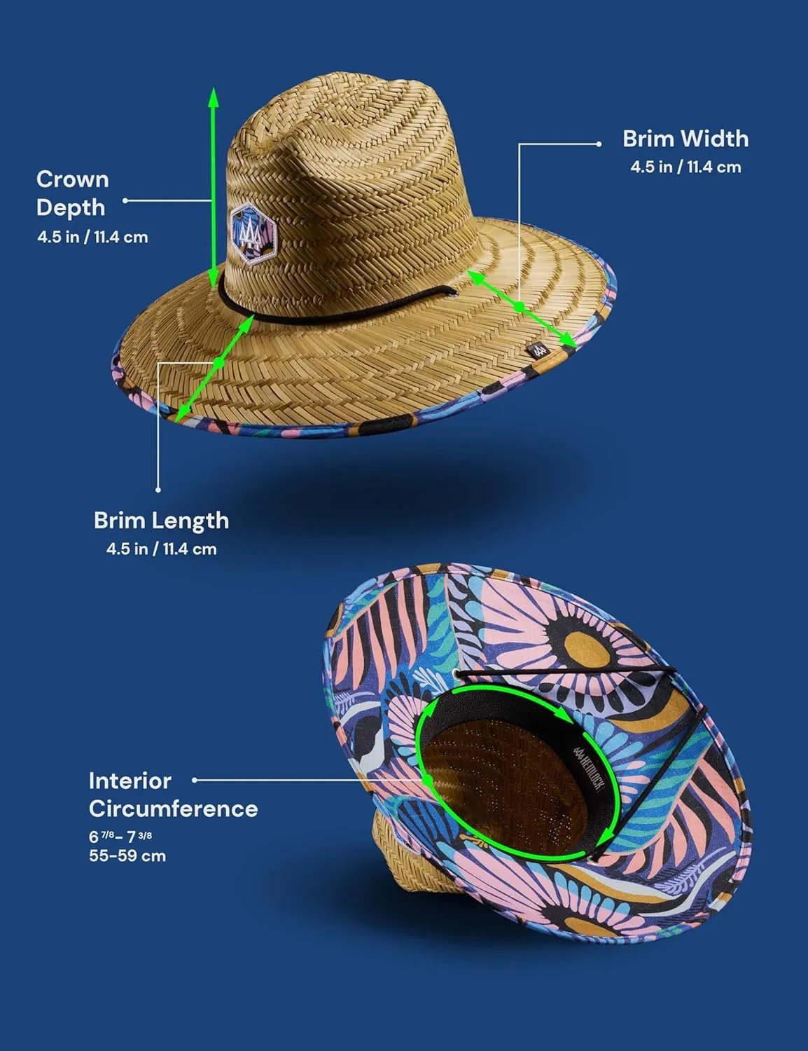 Straw Hat for Men & Women | Lifeguard Hat, Beach Hat & Sun Hat | UPF 50  Wide Brim for Sun Protection | One Size | Hemlock