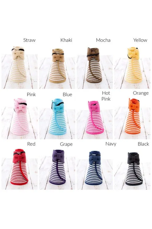 Straw Sun Hat Bow Accent-Sun Hat Visor